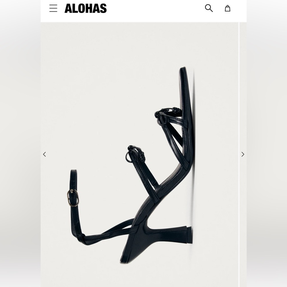 0233 - ALOHAS Black Strappy Heels - Picture 7 of 16